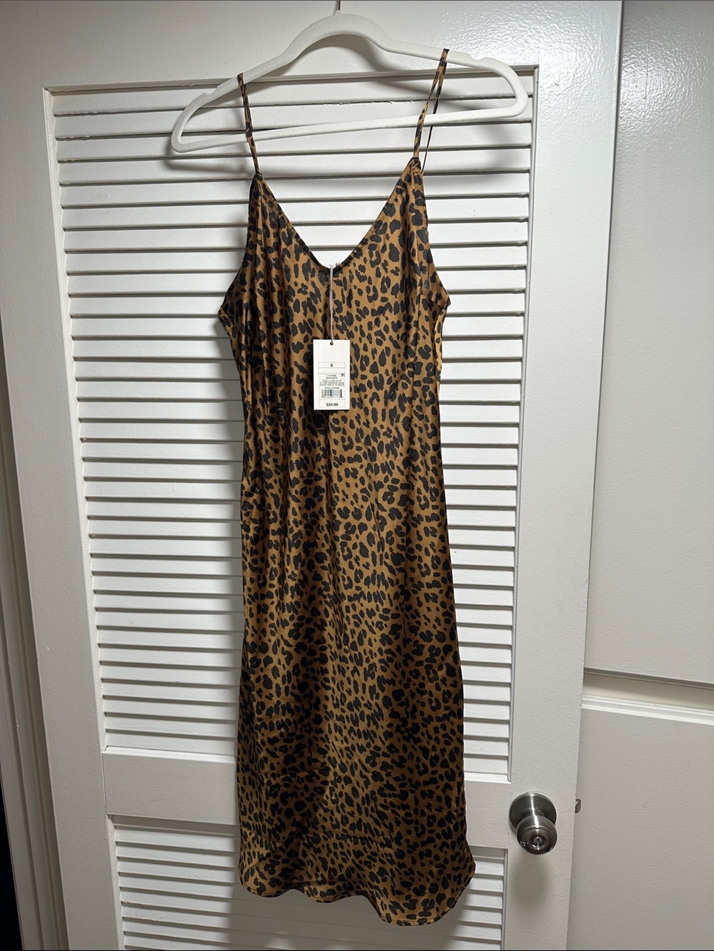 a new day Leopard Print Midi Slip Dress - Brown and Black